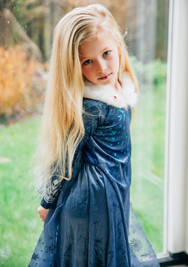 cassette hypotheek zonne Frozen - Prinsessenjurk Meisje - Elsa blauwe jurk - Verkleedjurk -  Verkleedkleding kind