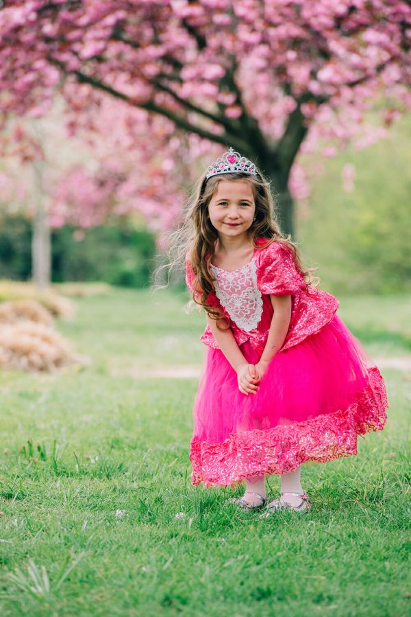 - Cinderella - Roze prinsessenjurk - verkleedjurk + Kroon + Toverstaf Handschoenen - Merk