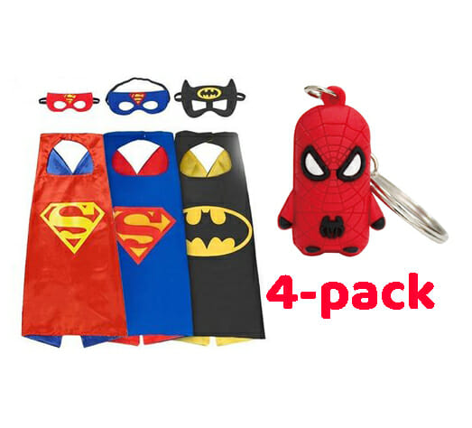 Oneindigheid Expliciet boerderij Superhelden Verkleedpak - 2 Pack - Superman/ Batman cape + masker - One  Size - maat 98 /128 - 3/9 jaar - Het Betere Merk