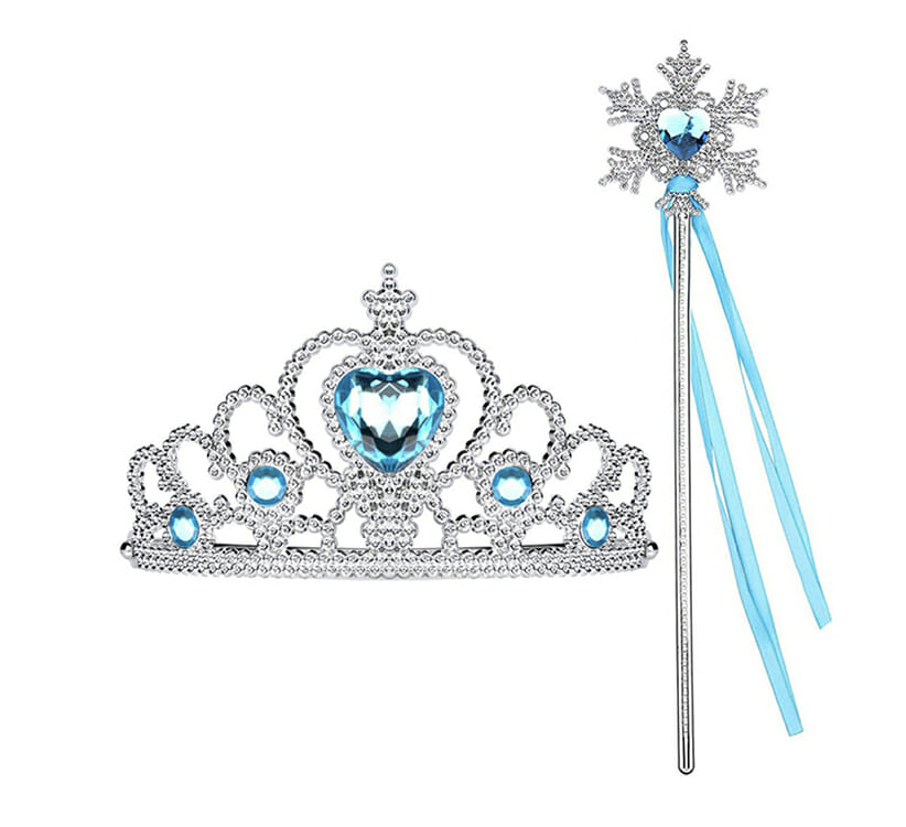 schors Welkom beloning Prinses Toverstaf Lint + Tiara(Kroon) - Blauw - Het Betere Merk