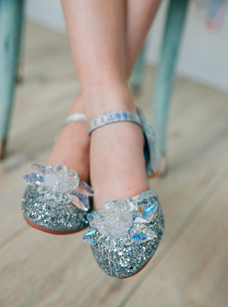 Het Betere - Blauwe Prinsessen schoenen + kroon + toverstaf - Verkleedschoenen - Betere Merk
