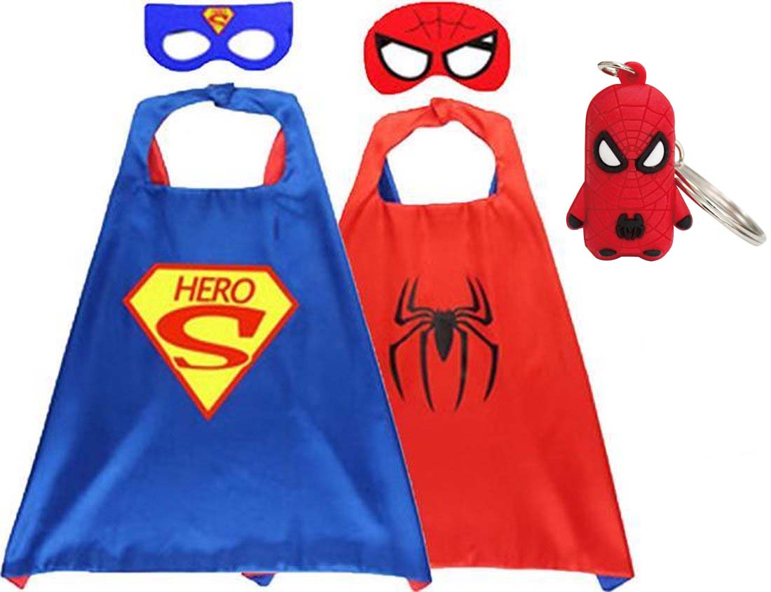 Stroomopwaarts Correct Pelagisch Superhelden Verkleedpak - 2 Pack - Superman/ Batman / Spiderman cape +  masker - Het Betere Merk
