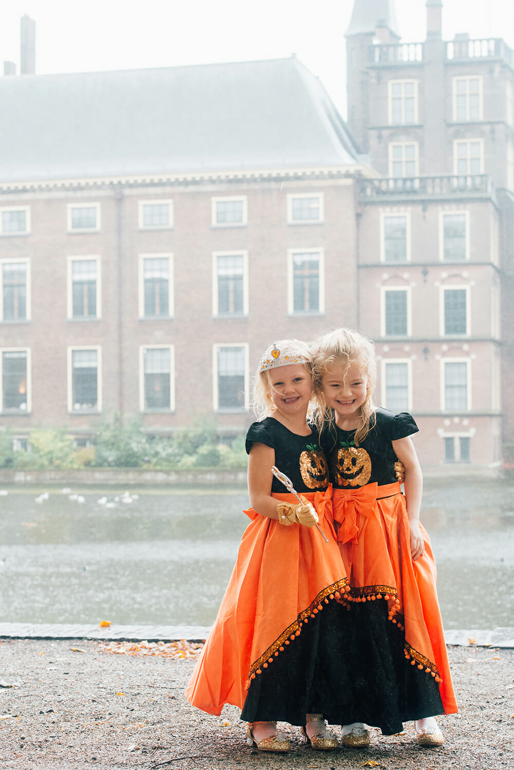 defect Moet Dag Halloween Jurk Zwart Oranje | Halloween Kostuum |Verkleedkleren Meisje