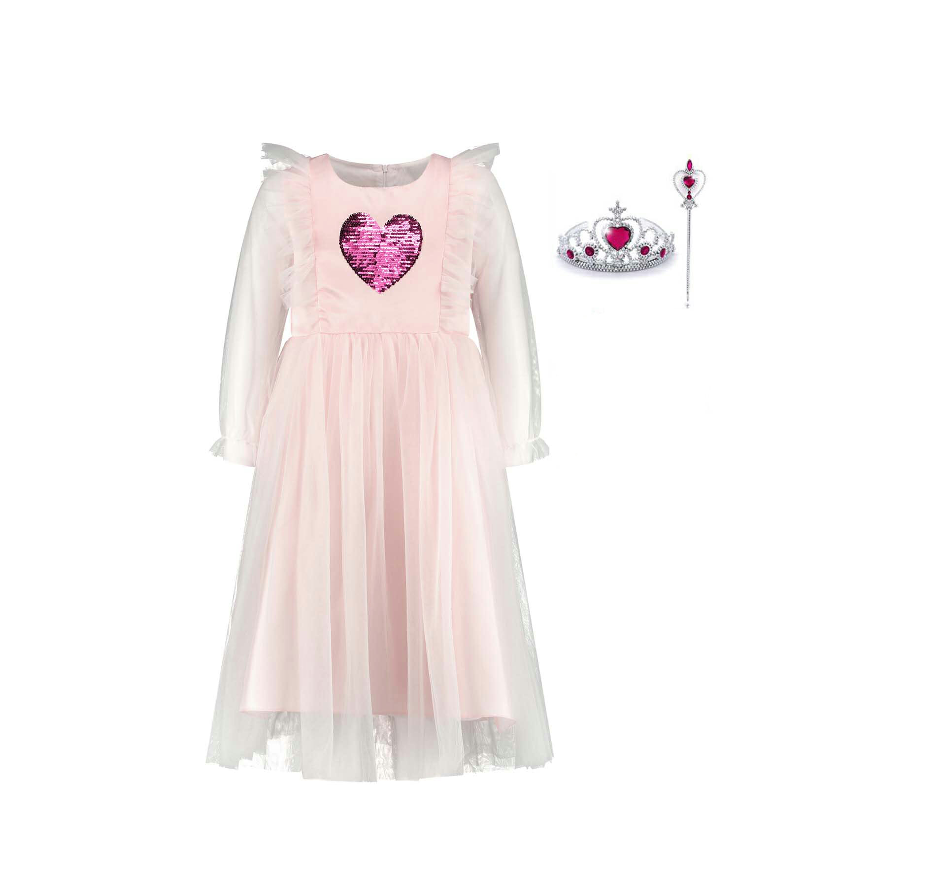 Samenhangend Afstudeeralbum moeilijk Prinsessenjurk - Verkleedkleren - Feestjurk - Engel jurk met vleugels -  Kerstjurk - Roze - Kroon - Toverstaf - Het Betere Merk